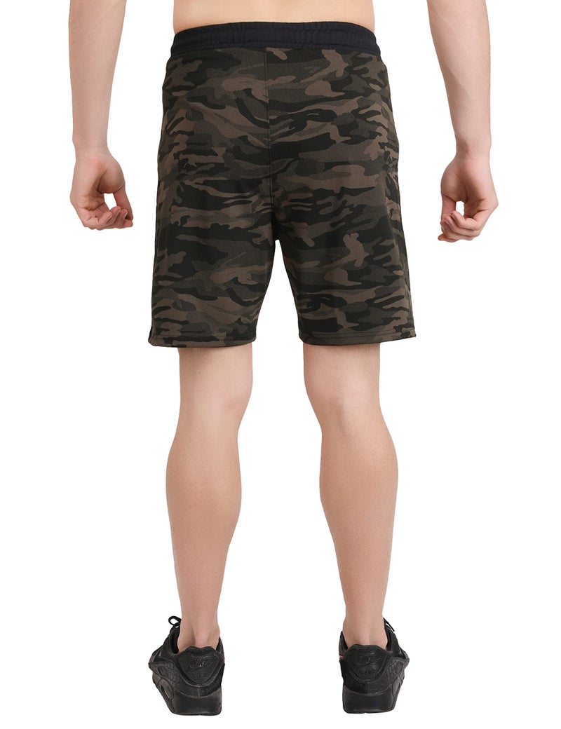 NEVER LOSE Mens Running Athletic 5 inch Inseam Quick Dry Workout Shorts Men Lightweight Gym Shorts with Pockets (S, Camo Green & Navy) - Image 3