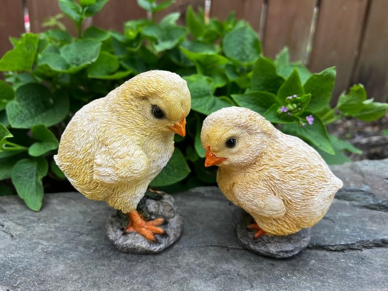 The Decorshed Resin Small Pack of 2 Chicks for Home Decor, Tray Decor, Room Decor, Yellow - Image 1
