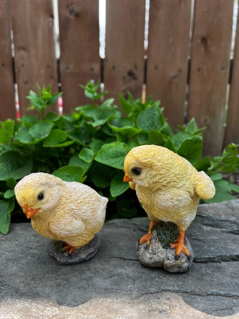 The Decorshed Resin Small Pack of 2 Chicks for Home Decor, Tray Decor, Room Decor, Yellow - Image 2