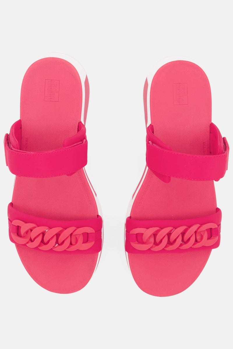 FitFlop Women Velcro Heda Chain Slides, Red  - Image 4