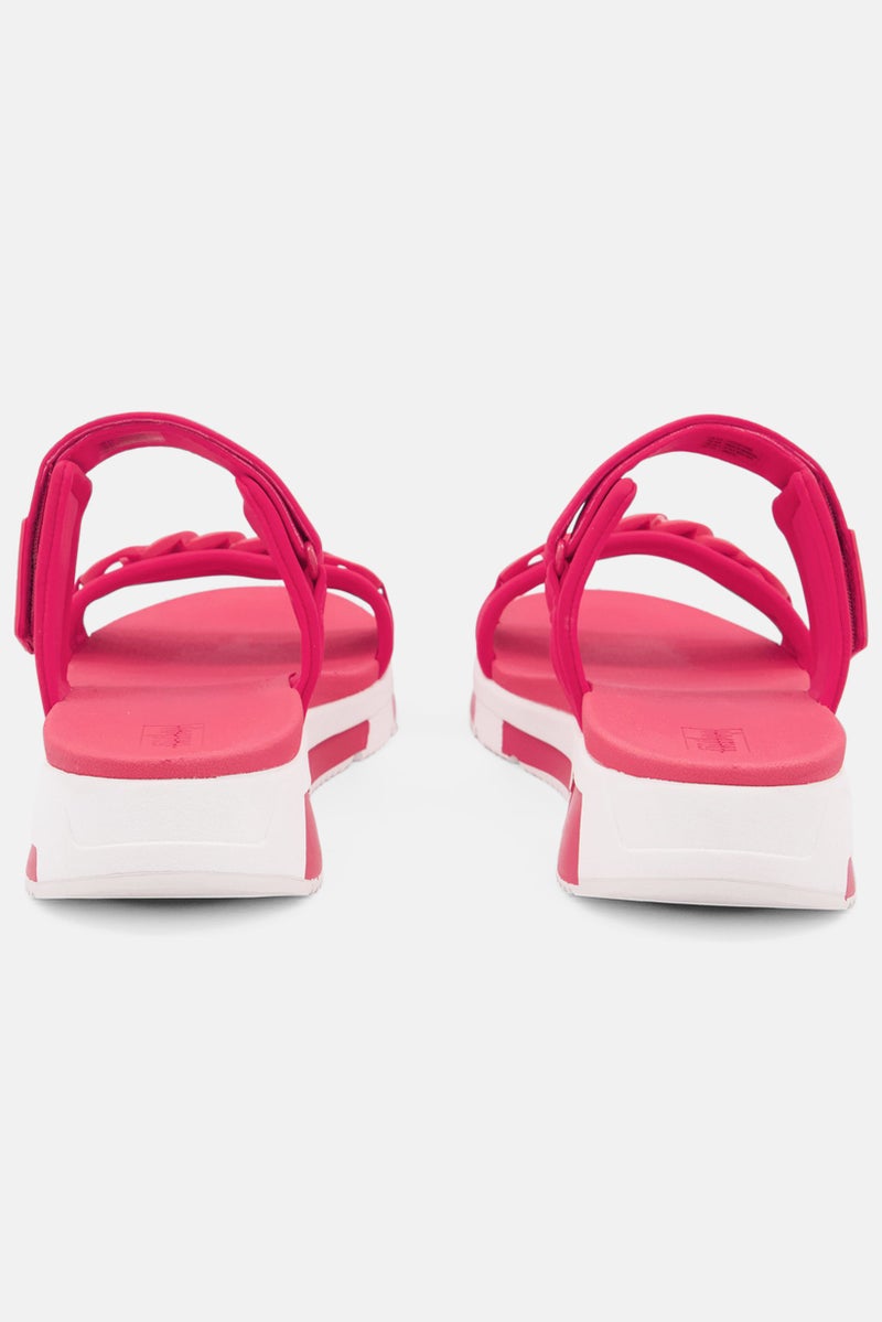FitFlop Women Velcro Heda Chain Slides, Red  - Image 2