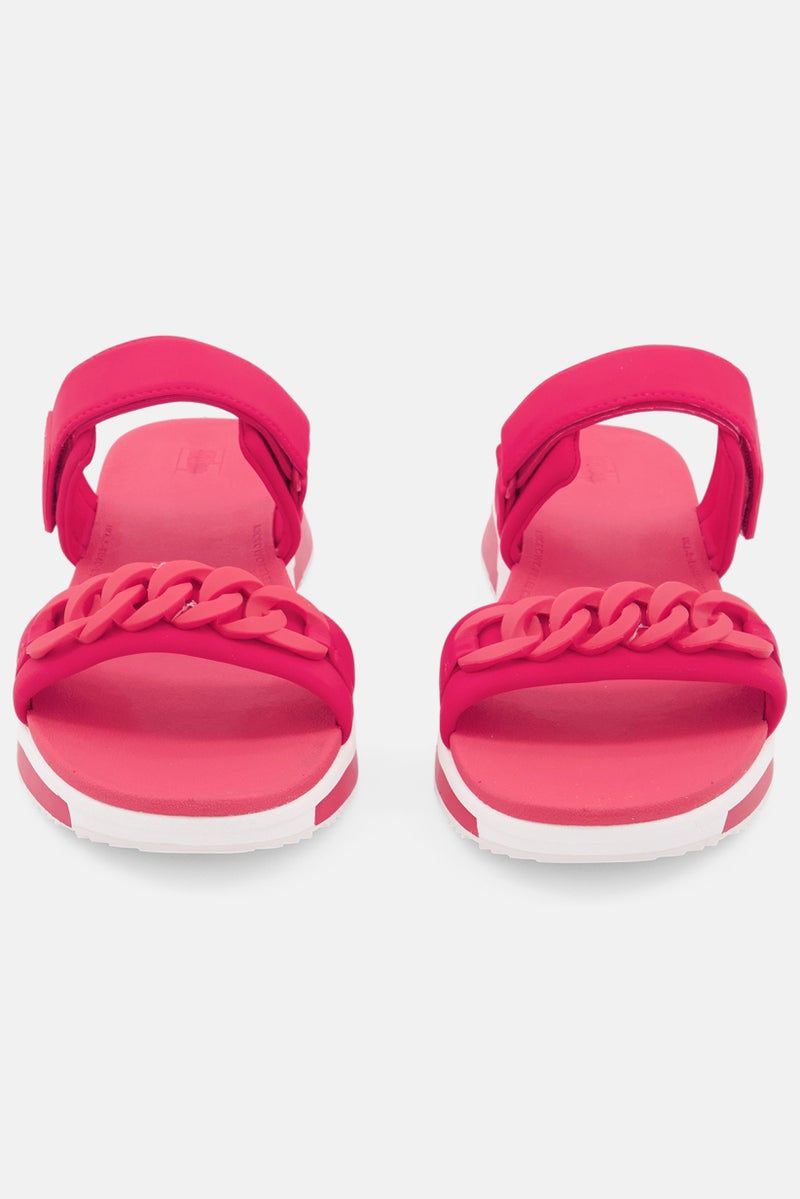 FitFlop Women Velcro Heda Chain Slides, Red  - Image 3
