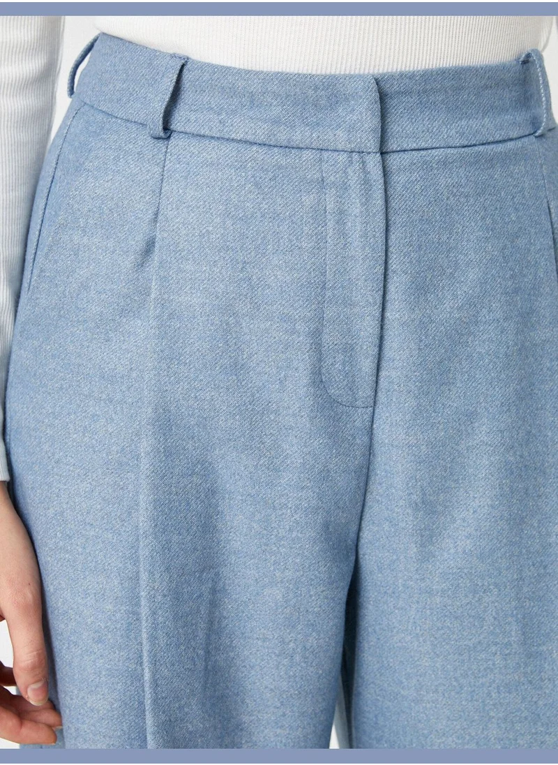 كوتون Wide Leg Pleated Pants