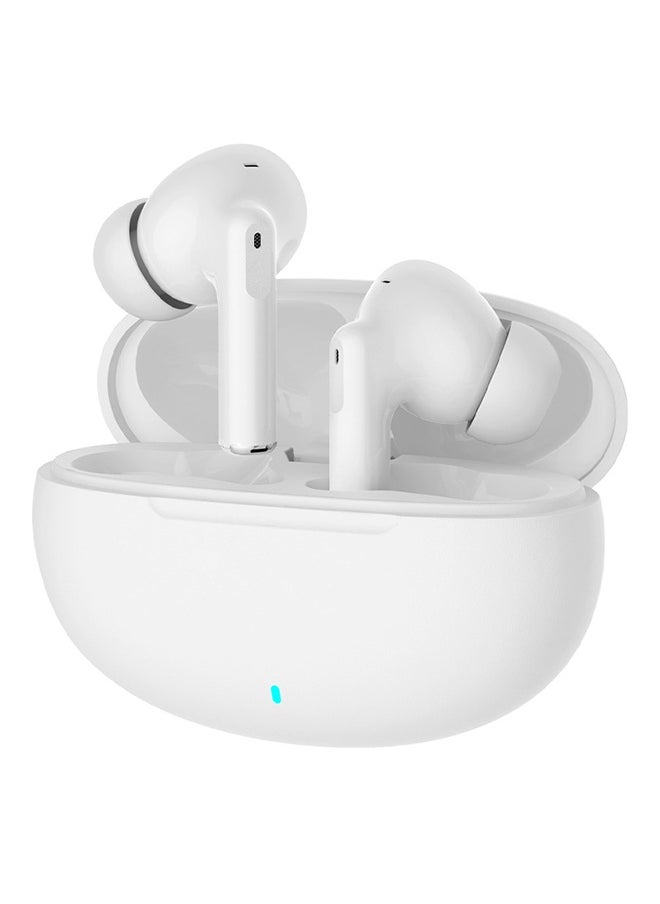 D18-TWS Wireless Bluetooth Headphones, Intelligent Active Noise Cancellation, Wireless In-Ear Headphones, USB-C Charging Case, Compatible with Android and iPhone Smartphones - White