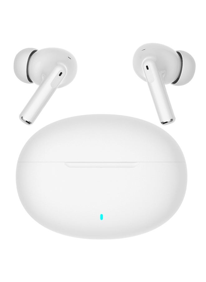 D18-TWS Wireless Bluetooth Headphones, Intelligent Active Noise Cancellation, Wireless In-Ear Headphones, USB-C Charging Case, Compatible with Android and iPhone Smartphones - White