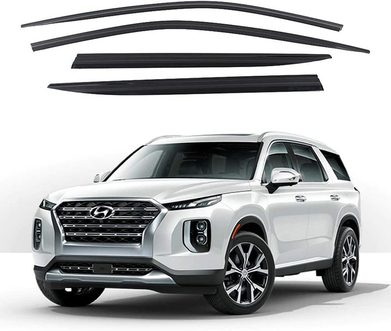 Safe Smoke Window Visor Sun Rain Vent Guard Vent Visor 4 Pcs Set for Hyundai 2020 Palisade Out Channel Visor