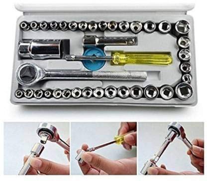 Maruti 40 in 1 Screw Driver Set & Wrench Tool Kit Automobile Motorcycle Tool Box Set Socket Wrench Sleeve Suit Hardware Auto Car Repair Tools kit Set for Home Screwdriver kit (A02) - Image 2