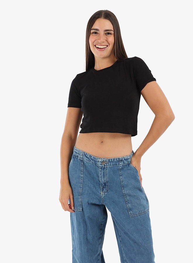 Carina viscose-plain-crop-top