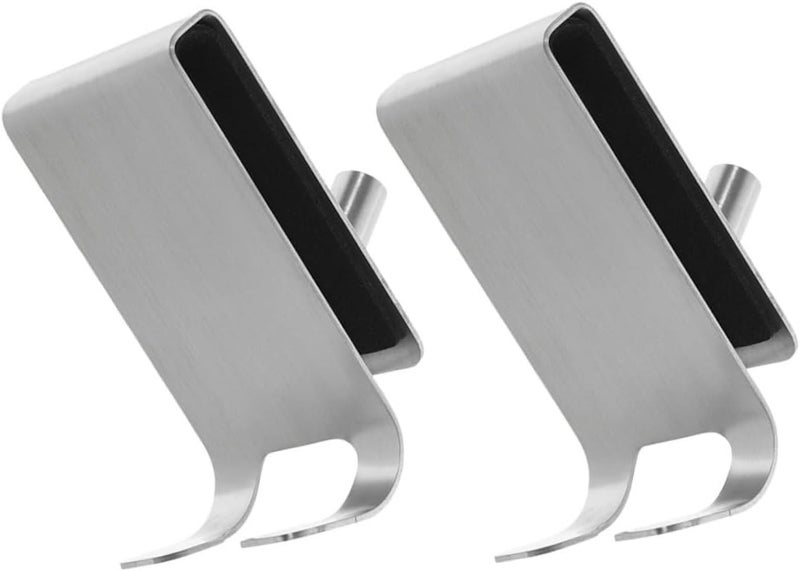 DOITOOL 2pcs Stainless Steel Over Door Towel Hooks for Bathroom Space-Saving Double Non-damaging to Stylish and Versatile Shower Towel Hanger for Spaces - Image 1