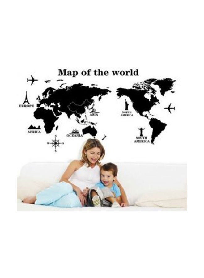 نيبمينينت ملصق جداري للزينة بتصميم خريطة العالم أسود 50x70سم