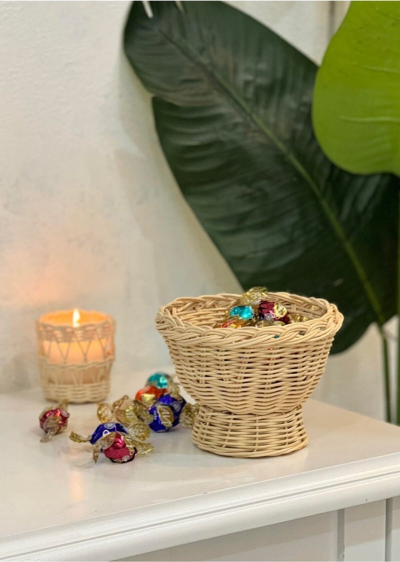 Maison Avf Rattan Bamboo Wicker Holiday Candy Bowl-Basket - Image 2
