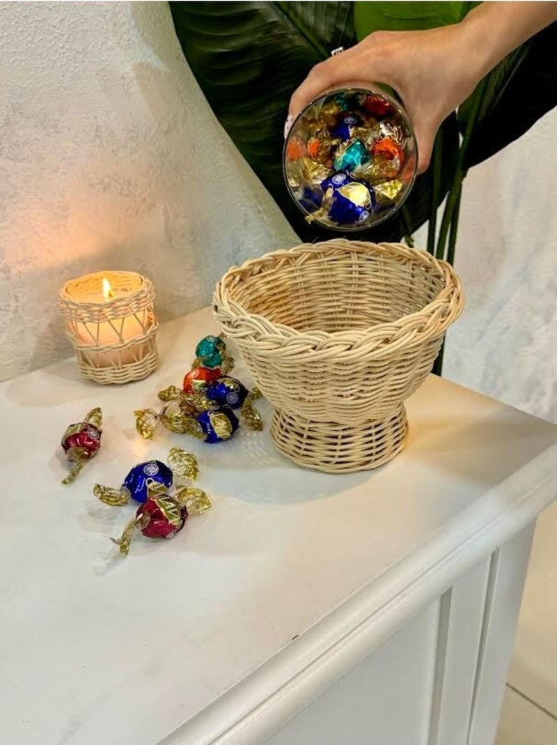 Maison Avf Rattan Bamboo Wicker Holiday Candy Bowl-Basket - Image 5