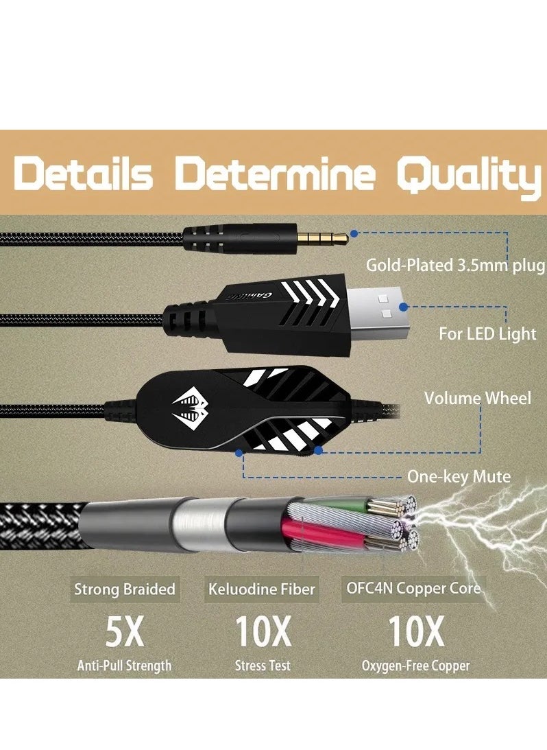 Python Fly G9000 PRO CC Wired Over Ear Gaming Headphones 7.1 Surround Sound Noise Isolating 120-degree Adjustable Mic 40mm Driver - for PC, PS5, Xbox, Mobiles, Tablets, Laptops  - Image 4