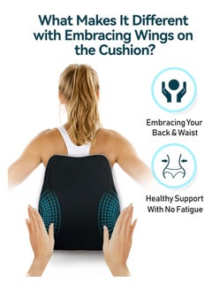 Generic Ergonomic Lumbar Support Cushion, Memory Foam Back Support for Car Seat Office Chair Gaming Chair, Backrest with Skin-friendly Cover & Dual Adjustable Straps, Black  - Image 2
