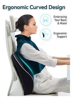 Generic Ergonomic Lumbar Support Cushion, Memory Foam Back Support for Car Seat Office Chair Gaming Chair, Backrest with Skin-friendly Cover & Dual Adjustable Straps, Black  - Image 3