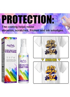 JUE-FISH Sublimation Coating Spray, Sublimation Coating Spray For All Fabric, Including 100% Cotton, Polyester, Carton, Tote Bag, Pillows, Mugs, Canvas, Quick Dry And Super Adhesion, High Gloss Vibrant Color  - Image 4