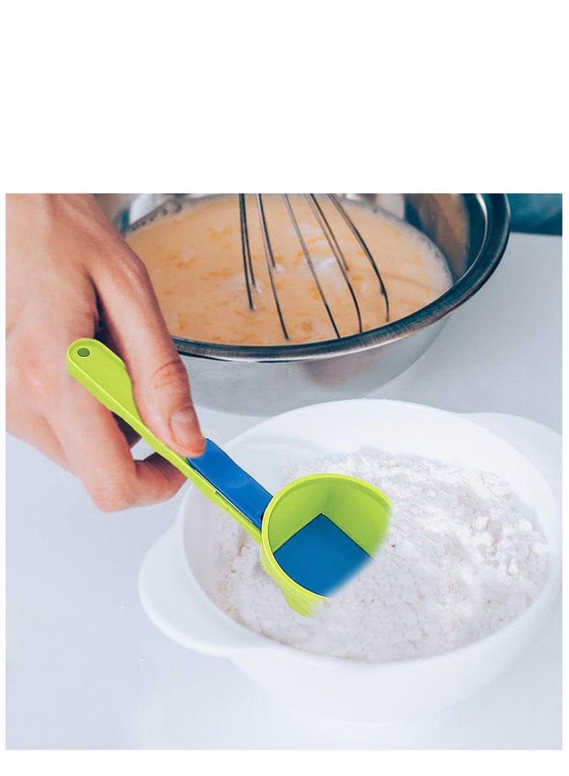 Funnel Measuring Spoon Set - Kitchen Scoops for Powder & Spices | BPA-Free, Slide-Free Design | Perfect for Protein, Coffee, Milk Powder, Flour & Seasonings (Multi-Size)  - Image 4