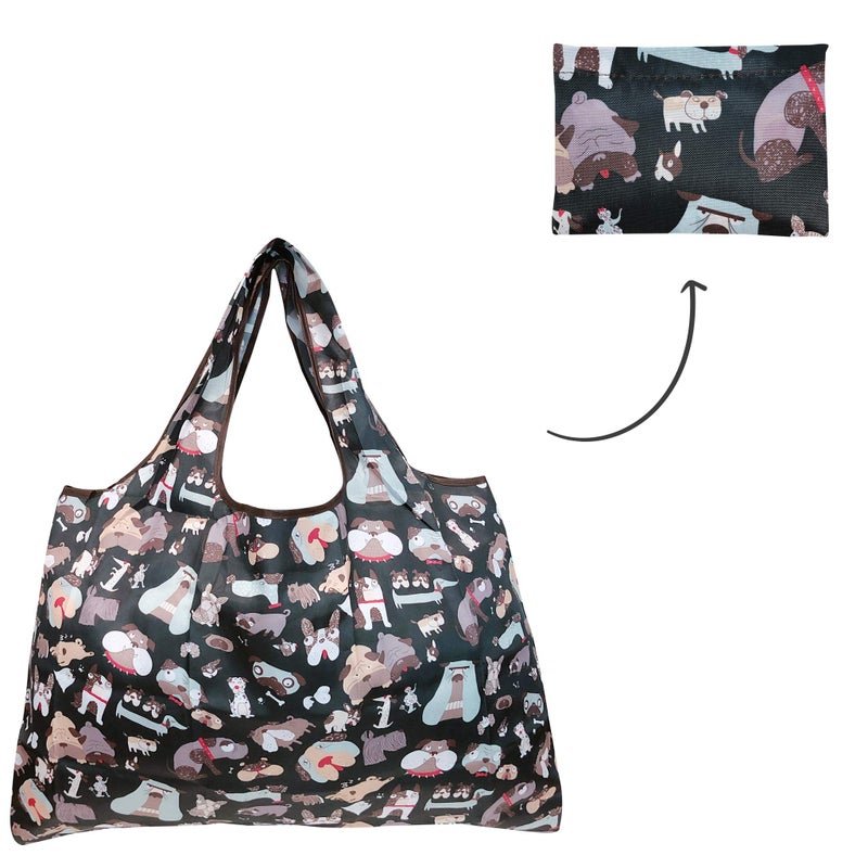 allydrew Large Foldable Tote Nylon Reusable Grocery Bags  6 Pack  Animals Oh My! - Image 5