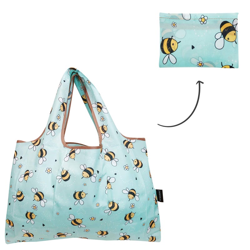 allydrew Large Foldable Tote Nylon Reusable Grocery Bags  6 Pack  Animals Oh My! - Image 3