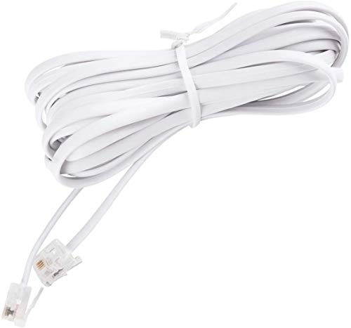 iSoHo Phones - Straight Phone Cord for Corded Landline Phones, Telephone Extension Land Line Cords, Easy to Use - for House, Home Office Telephone Cable Color - Choctaw White 25ft - Image 1