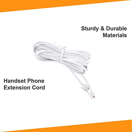 iSoHo Phones - Straight Phone Cord for Corded Landline Phones, Telephone Extension Land Line Cords, Easy to Use - for House, Home Office Telephone Cable Color - Choctaw White 25ft - Image 5