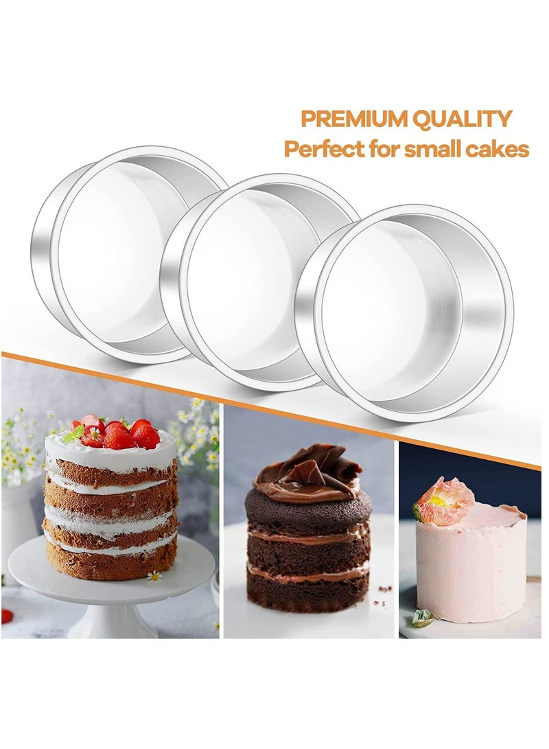 Y&D Baking Round Cake Mould 2 Pack Non Stick Deep Aluminum Pan with Removable Bottom for Wedding Birthday Tin Set Loose Base 10 inch - Image 3