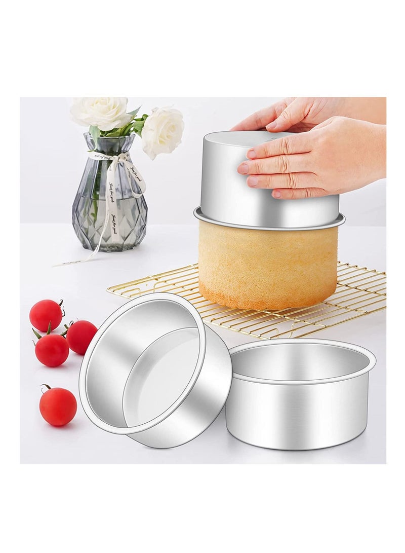 Y&D Baking Round Cake Mould 2 Pack Non Stick Deep Aluminum Pan with Removable Bottom for Wedding Birthday Tin Set Loose Base 10 inch - Image 5