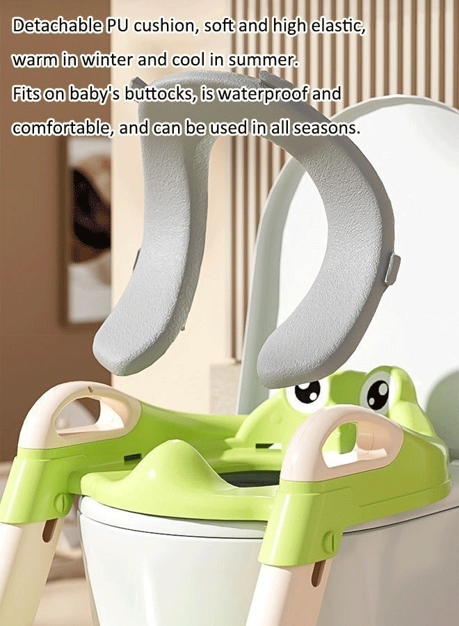 Berma Baby مقعد تدريب على استخدام المرحاض للأطفال مع سلم للمراحيض الغربية، مقعد تدريب على استخدام المرحاض للأطفال مع وسادة بمقبض، كرسي تدريب على استخدام المرحاض للأطفال، مقعد تدريب على استخدام المرحاض للأطفال من عمر سنتين إلى خمس سنوات، أولاد وبنات - Image 5