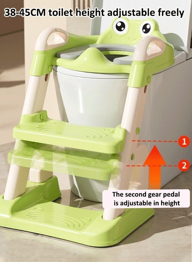 Berma Baby مقعد تدريب على استخدام المرحاض للأطفال مع سلم للمراحيض الغربية، مقعد تدريب على استخدام المرحاض للأطفال مع وسادة بمقبض، كرسي تدريب على استخدام المرحاض للأطفال، مقعد تدريب على استخدام المرحاض للأطفال من عمر سنتين إلى خمس سنوات، أولاد وبنات - Image 3