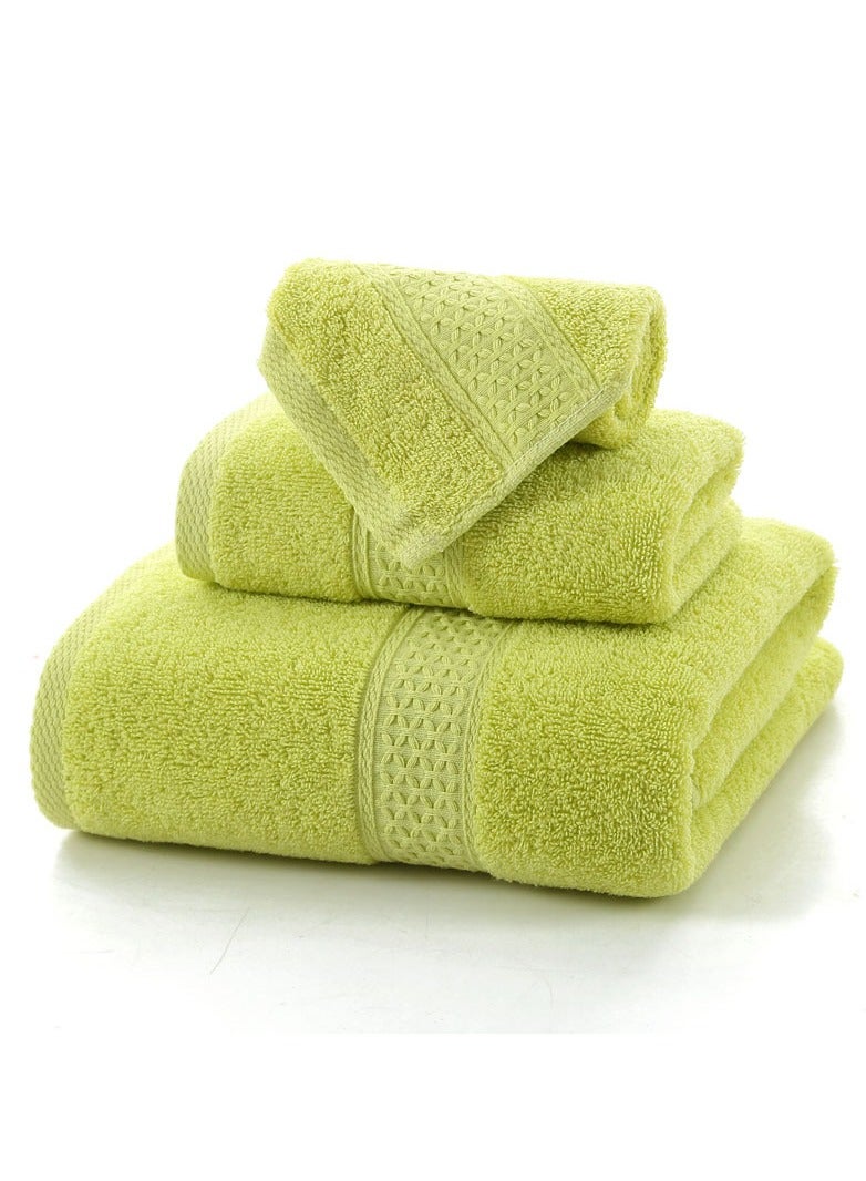 MileMelo 3 Piece Premium Cotton Towel Set 1 Face Washcloth, 1 Hand Towel, 1 Bath Towel, Quick Dry, Breathable & Highly Absorbent Towels, Ultra Soft Towels Ideal for Daily Use Light Green