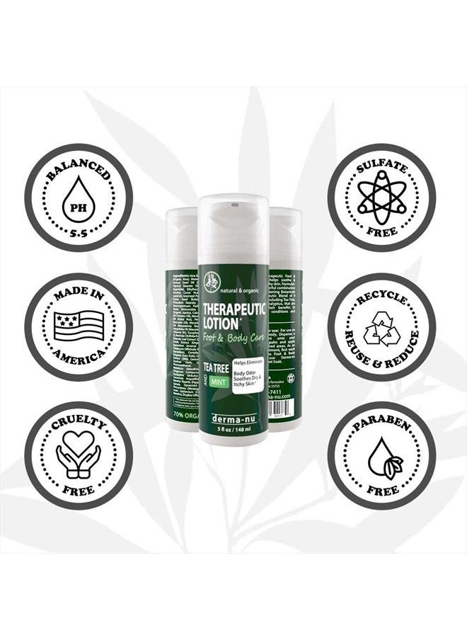 Derma-nu Miracle Skin Remedies - Foot Lotion with Tea Tree Essential Oil for Jock Itch, Athletes Foot, and Dry Cracked Feet Treatment - Athletes Foot Cream with Tea Tree Oil for Toenail Fungus - Foot Cream for Dry Cracked Heels - Image 1