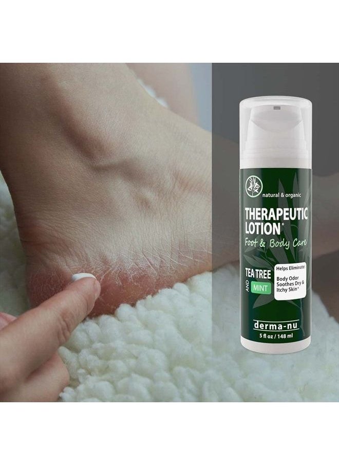 Derma-nu Miracle Skin Remedies - Foot Lotion with Tea Tree Essential Oil for Jock Itch, Athletes Foot, and Dry Cracked Feet Treatment - Athletes Foot Cream with Tea Tree Oil for Toenail Fungus - Foot Cream for Dry Cracked Heels - Image 1