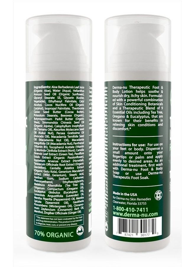 Derma-nu Miracle Skin Remedies - Foot Lotion with Tea Tree Essential Oil for Jock Itch, Athletes Foot, and Dry Cracked Feet Treatment - Athletes Foot Cream with Tea Tree Oil for Toenail Fungus - Foot Cream for Dry Cracked Heels - Image 1