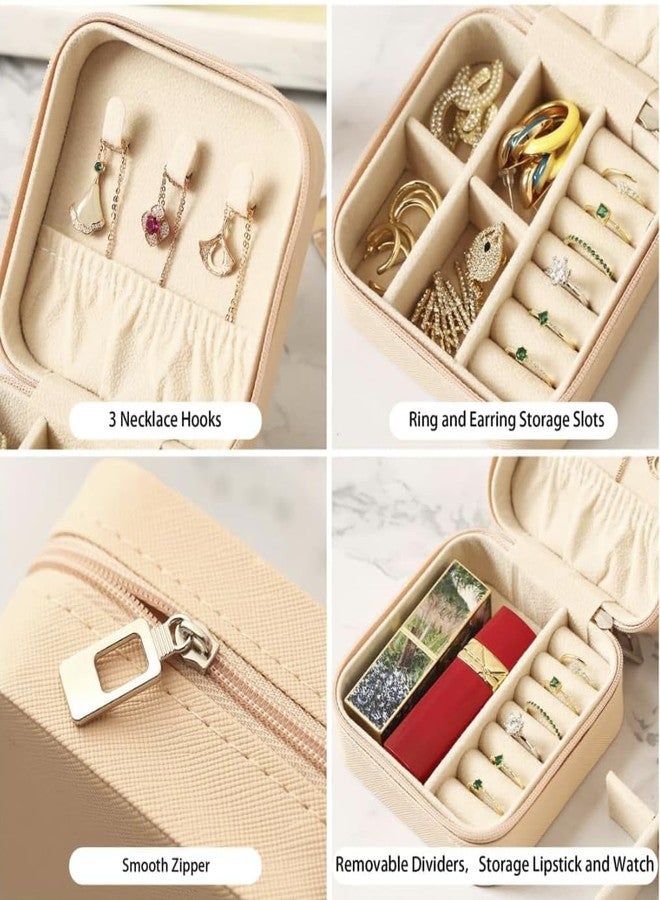 RuvAm Travel Jewelry Box,mini Organizer Jewelry Case Holder Travel Essentials Accessories for Lipstick,Ring,Pendant,Pink Small Jewelry Birthday Gifts - Image 5
