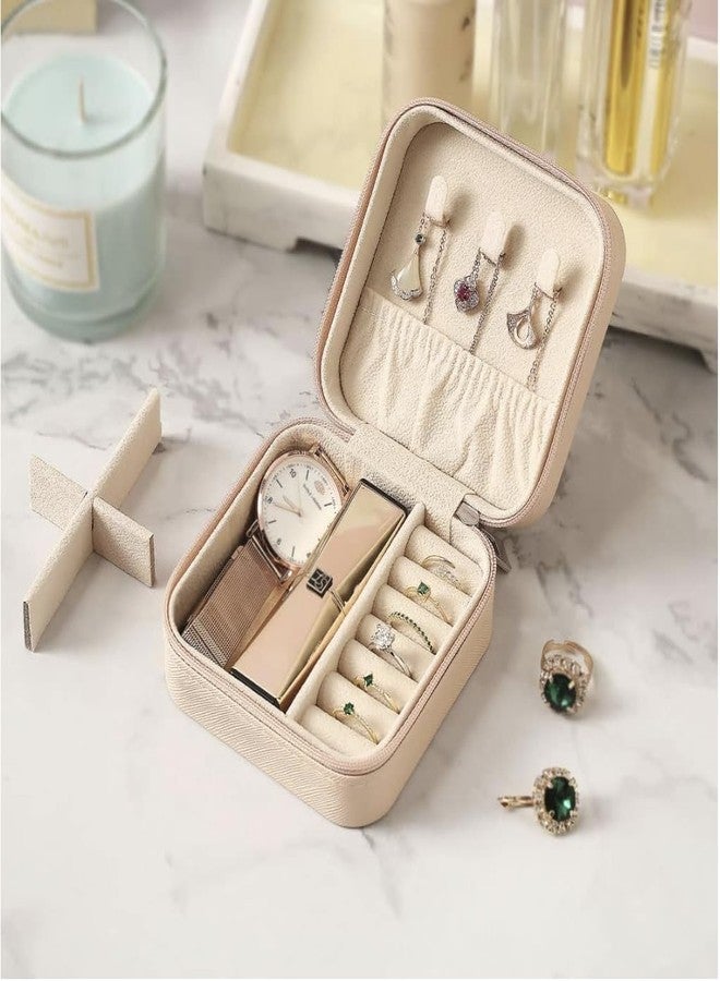 RuvAm Travel Jewelry Box,mini Organizer Jewelry Case Holder Travel Essentials Accessories for Lipstick,Ring,Pendant,Pink Small Jewelry Birthday Gifts - Image 3