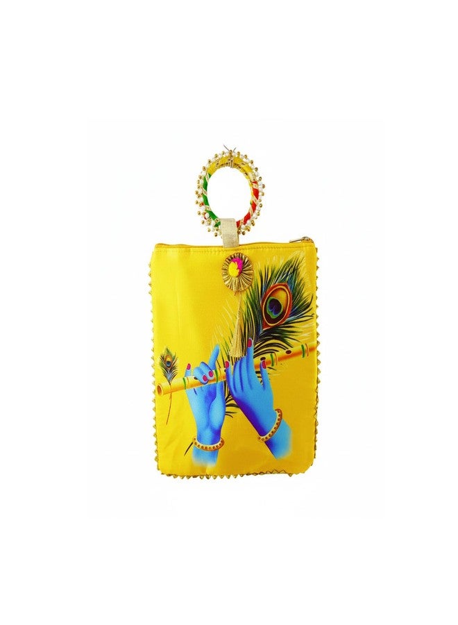 TAVASYA حقائب هدايا تقليدية من تافاسيا بتصميم رادها كريشنا، مزودة بسحاب ومقبض على شكل سوار - عبوة من 30 حقيبة | حقائب هدايا للمناسبات المختلفة مثل حفلات الزفاف، والطقوس الدينية، وحفلات استقبال المولود، وحفلات الانتقال إلى منزل جديد، والمهرجانات، والاحتفالات. - Image 5