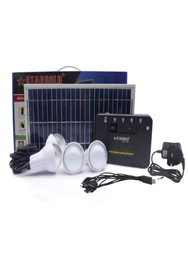 Stargold Solar Lighting System With 4 LED Bulbs 3W Solar Panel - Image 1