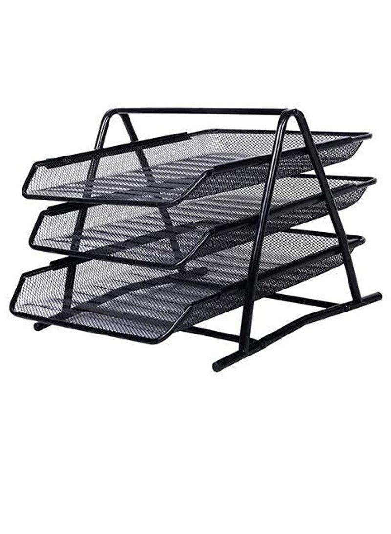 ELTRAZONE Hi-Range Desk Deposit Tray 3 Layer A4 Metal tray Office Desk Organiser Paper office Mesh Document Basket File Paper Tray Letter Organiser Holder Desktop Accessories - Image 4