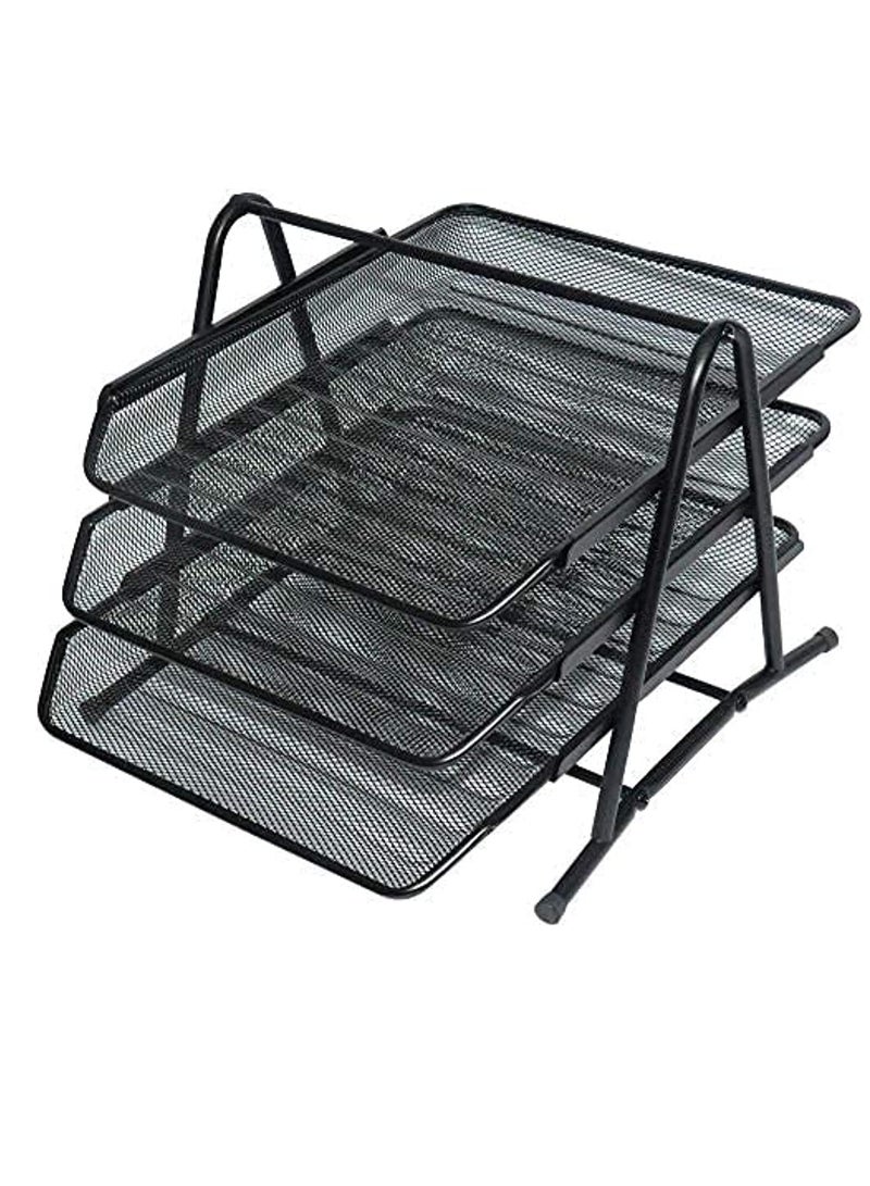 ELTRAZONE Hi-Range Desk Deposit Tray 3 Layer A4 Metal tray Office Desk Organiser Paper office Mesh Document Basket File Paper Tray Letter Organiser Holder Desktop Accessories - Image 3