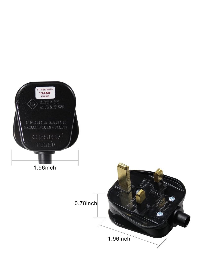 Najwa 3 Pin UK Plug 13A Fused 250V Mains Plugs, UK Mains Plug for 13A 250V Black 3 Pin Plug 50-60 Hz  - Image 3