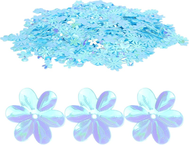 Zopsc Confetti Flower Shaped Glitter Sequins Spangles, Party Sprinkle Decoration, Colorful Pink Confetti for Wedding Celebration Supplies (Blue Colorful) - Image 5