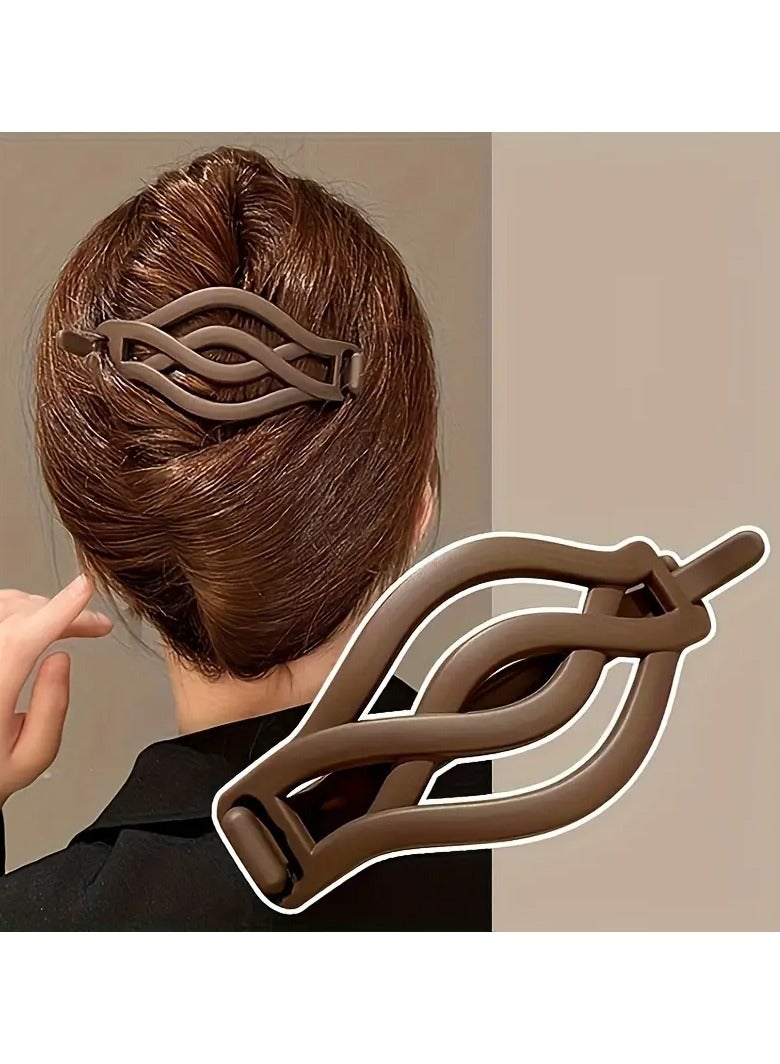 Goolsky [Popular Choice] 4pcs Set Elegant Frosted Hair Clips - Large, Solid Color Twist Barrettes for Women & Girls - Perfect for Valentine's Day - Image 3