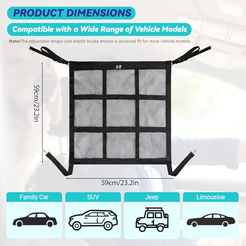 KINETOVOLTA Dog Car Barrier 2026 Upgrade, Double Layer Mesh with Zipper, Universal Car Dog Barrier for SUVs, Sedans & Trucks, 23x23 Inch, Breathable & Easy to Install - Image 5
