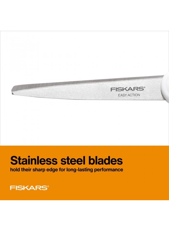 Fiskars Premier No. 8 Easy Action Scissors - 10" Spring Action Fabric and Craft Scissors - Arts and Crafts - Orange/White - Image 5