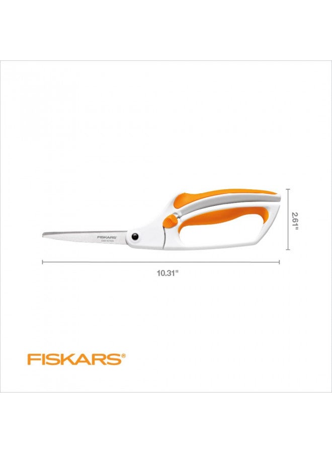 Fiskars Premier No. 8 Easy Action Scissors - 10" Spring Action Fabric and Craft Scissors - Arts and Crafts - Orange/White - Image 3