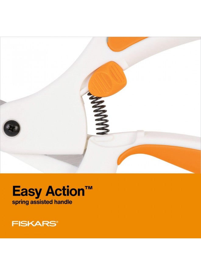 Fiskars Premier No. 8 Easy Action Scissors - 10" Spring Action Fabric and Craft Scissors - Arts and Crafts - Orange/White - Image 4