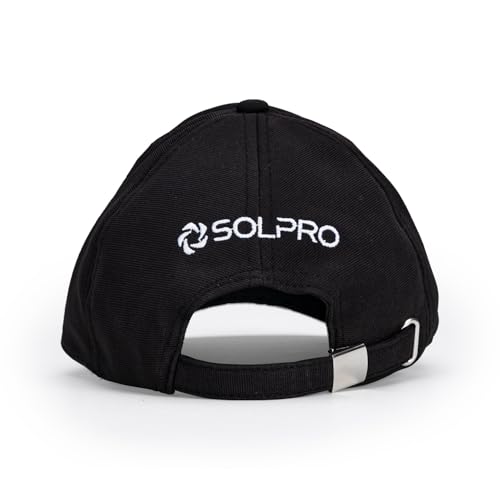 Solpro Nomad Unisex Cotton Cap | Lightweight & Breathable | Portable Sun Protection for Sports, Travel & Everyday Wear | Adjustable Buckle Strap (Black) - Image 2
