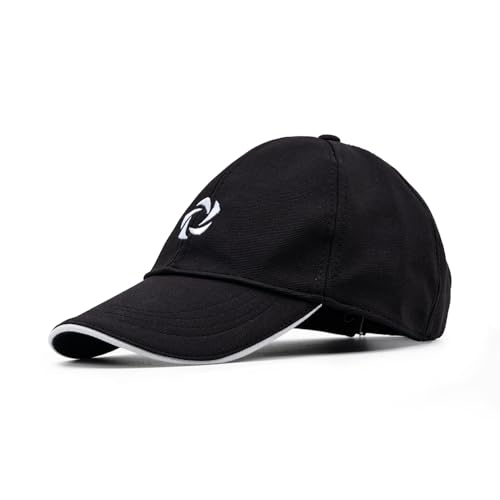Solpro Nomad Unisex Cotton Cap | Lightweight & Breathable | Portable Sun Protection for Sports, Travel & Everyday Wear | Adjustable Buckle Strap (Black) - Image 1