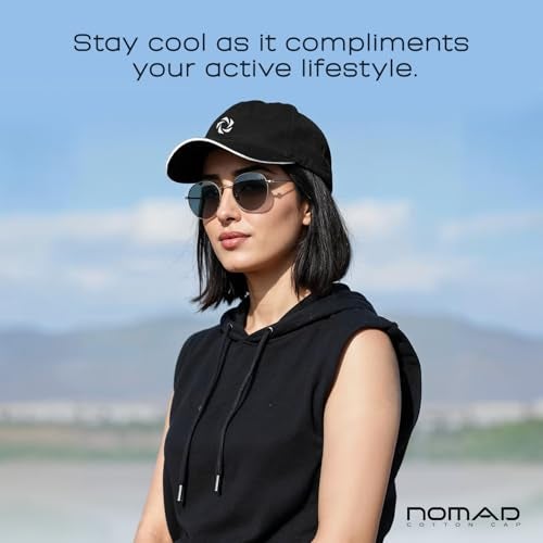 Solpro Nomad Unisex Cotton Cap | Lightweight & Breathable | Portable Sun Protection for Sports, Travel & Everyday Wear | Adjustable Buckle Strap (Black) - Image 3