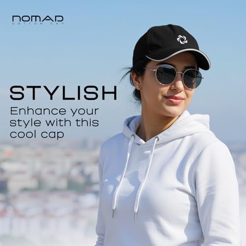 Solpro Nomad Unisex Cotton Cap | Lightweight & Breathable | Portable Sun Protection for Sports, Travel & Everyday Wear | Adjustable Buckle Strap (Black) - Image 4